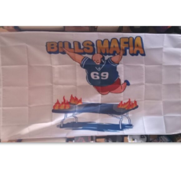 NEW Buffalo Bills Mafia Table Dive NFL 3X5 Feet Flag Banner Wall Decor or Pole - Picture 2 of 5